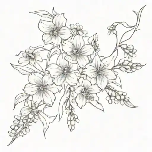 Delphiniums Flowers On Angel Wings