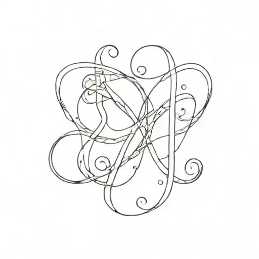 Intertwined Letters F And H
