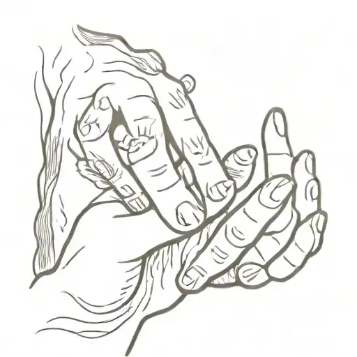 Human Hand And Paws Of Cats And Dogs