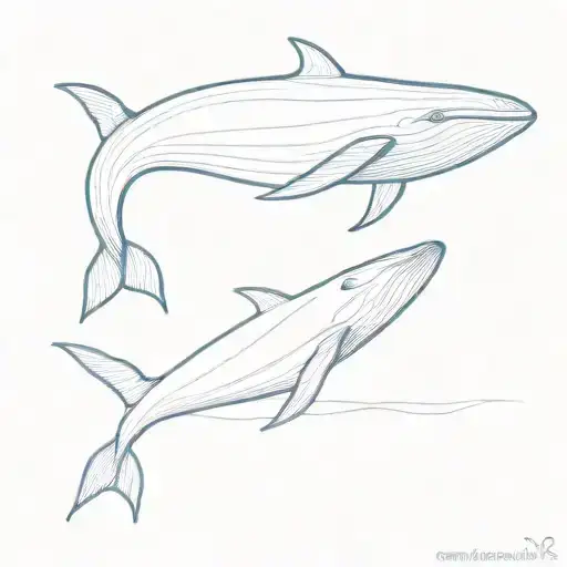 Blue Whale Swimming Gracefully