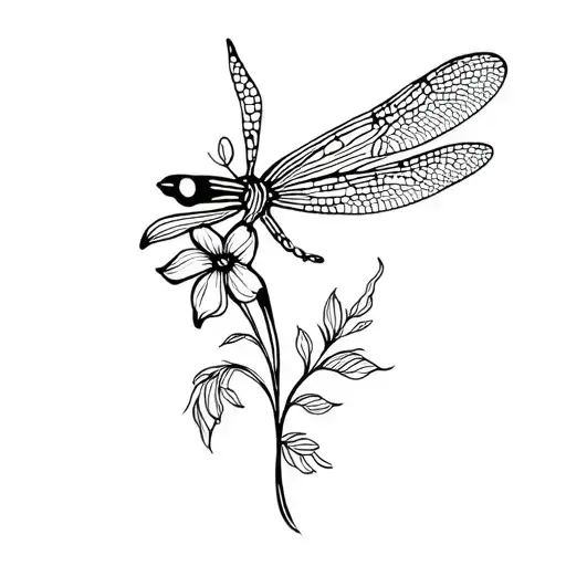 Neda Symbol And Dragonfly Or Flower