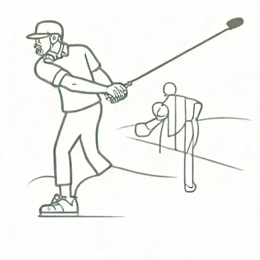 Man Swinging Golf Club