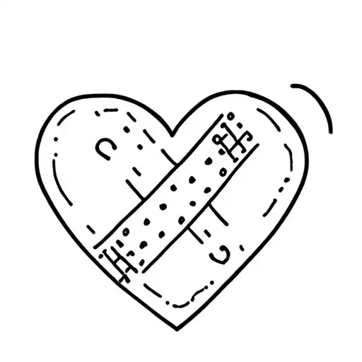 Bandaid Over Heart Tattoo Featuring