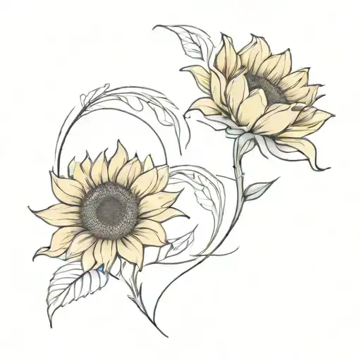 Two Sunflowers Dancing