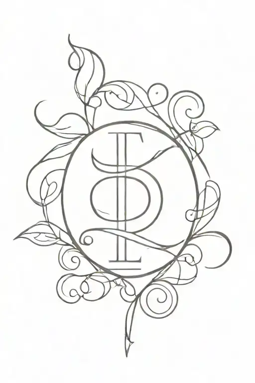 E And T Initials With Cross Around