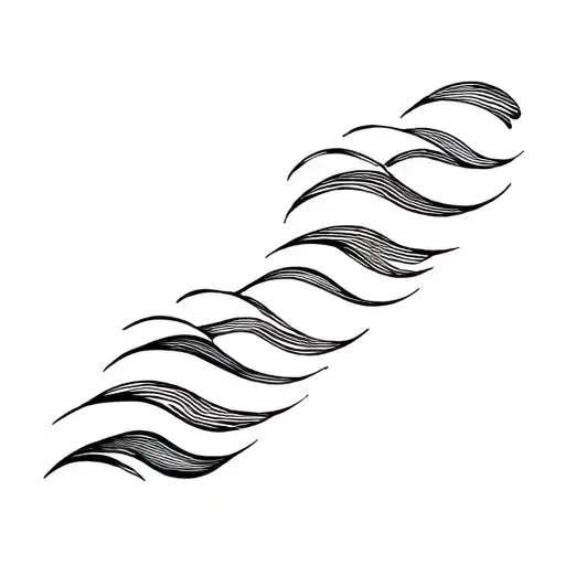 6 Ocean Wave Lines Black