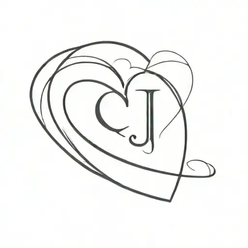 Heart With The Letters C And J In It