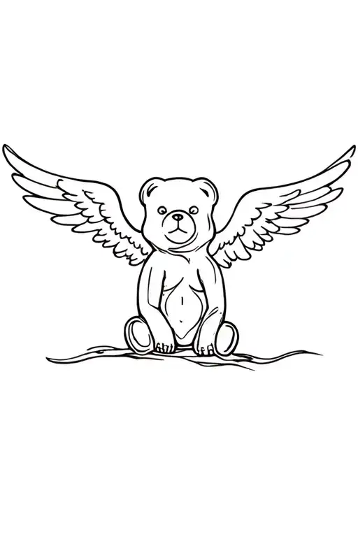 Gummy Bear Sitting With Angel Wings