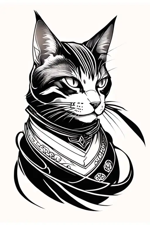 Oriental Samurai Warrior Cat