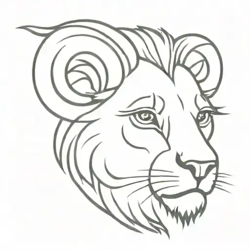 Half Lion Half Ram Head