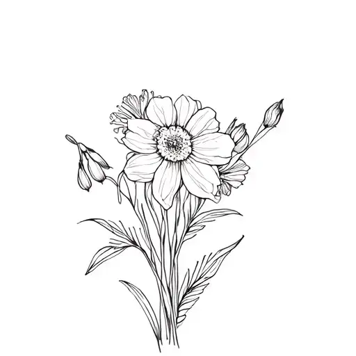 Marigold And Narcissus Flower Bouquet