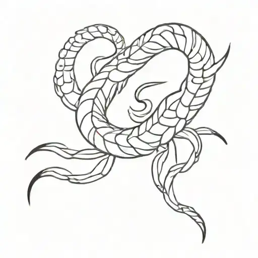 Minimal Scorpio Zodiac Sign Intertwined With Scorpion Tail