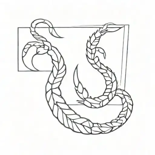 Minimal Scorpio Zodiac Sign With Scorpion Tail Wrapped