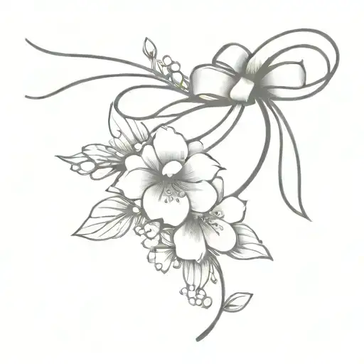 Cherry Blossom And Ribbon Bow