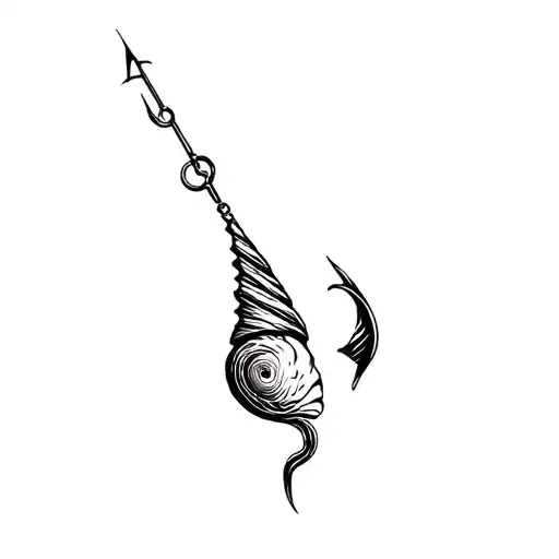 Fishing Hook And Seashell