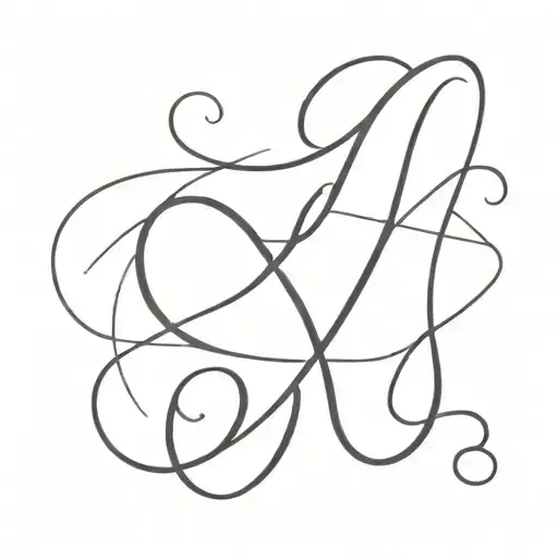 K A Initials Intertwined