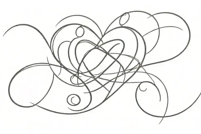 2D Line Pic Of Heart On Top Of An Infinity Symbol