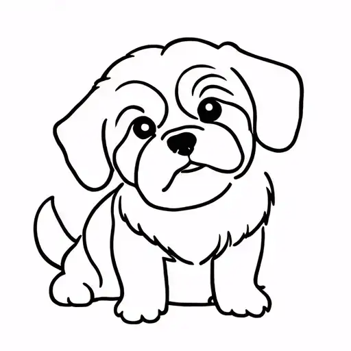 Outline Of A Shih Tzu Dog
