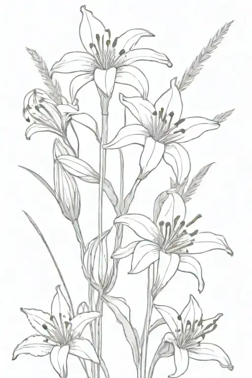 California Buckwheat Flower And Tiger Lilies Long Stemmed