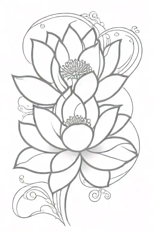 Semi Colon Lotus Flower Blooming