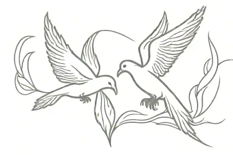 Dove And Raven Fire Flames Engulfing