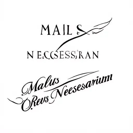 Hitman Style Tattoo Featuring Text 'Malus Necessarium'