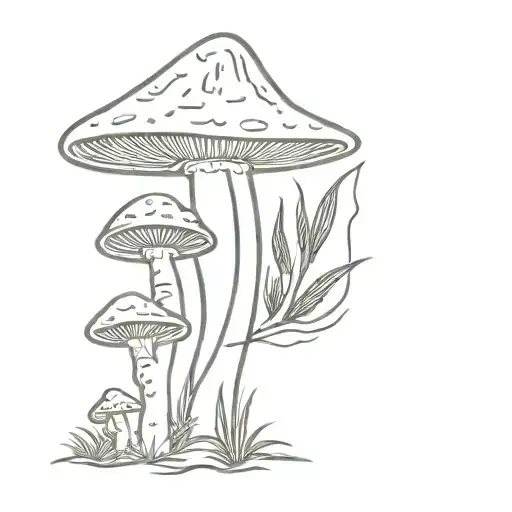 Weed And Mushrooms With Graffiti