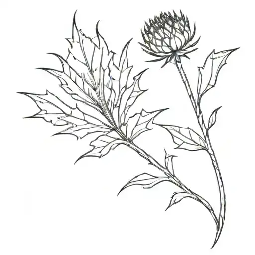 Scottish Thistle And Canadian Maple Leaf