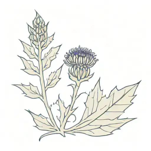 Scottish Thistle And Canadian Maple Leaf