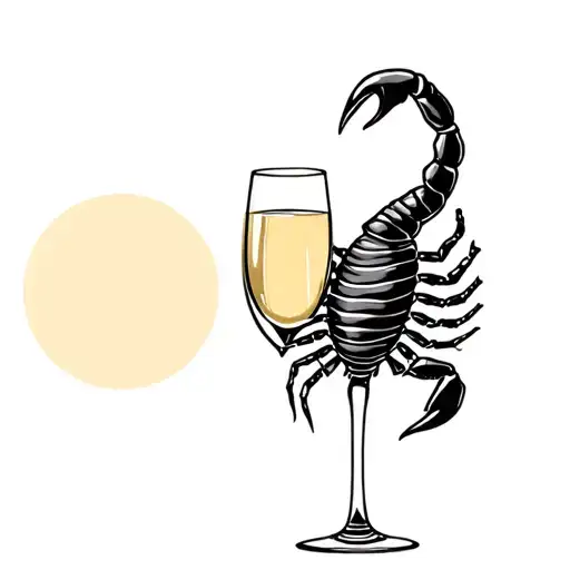 A Scorpion Wrapped In Champagne Glass