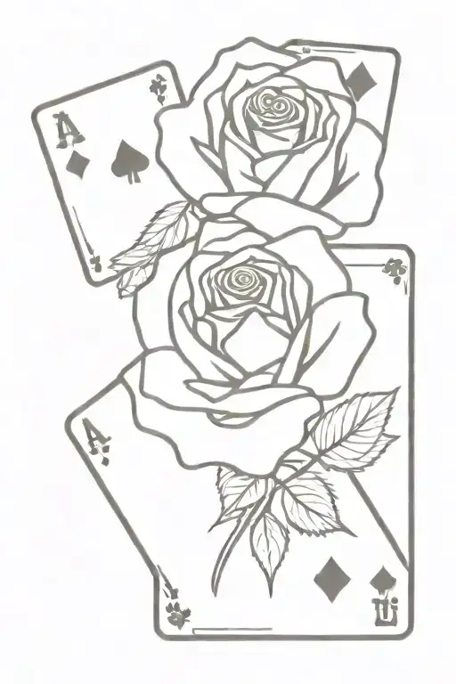 Rose And Playing Cards Emerging
