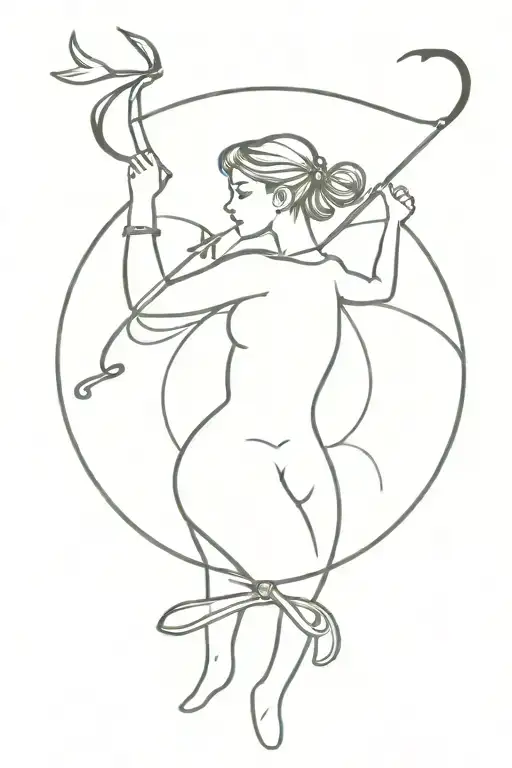 Sagittarius Zodiac Sign With Bow In Hand