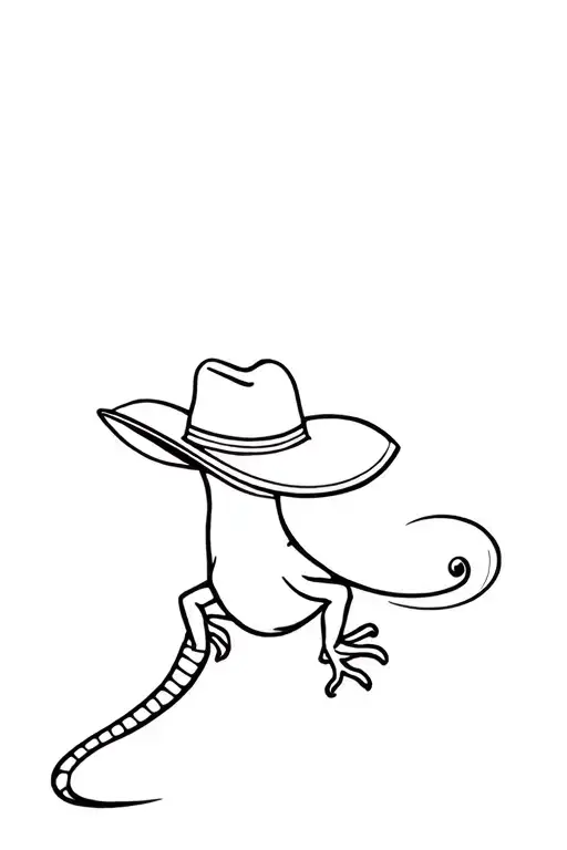 Gecko With Cowboy Hat
