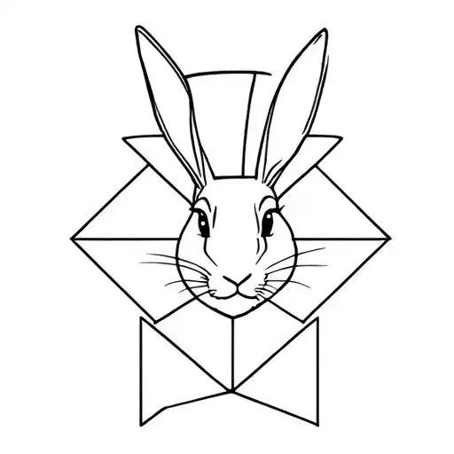 Rabbit In Top Hat Geometric Simple