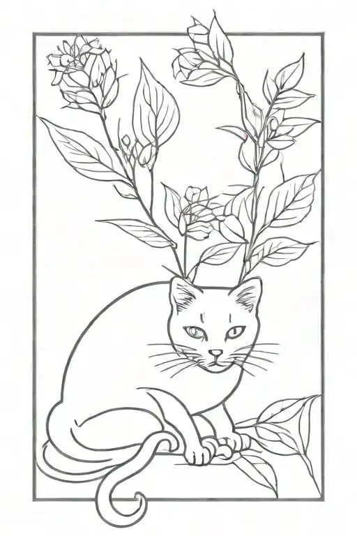 Spoiled Cat Sitting Plant