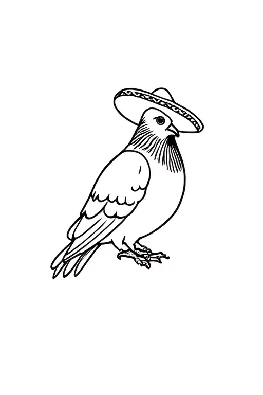 Mexican Pidgeon With Sombrero