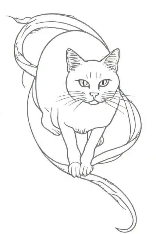 Spoiled Cat Sitting Behind Plan