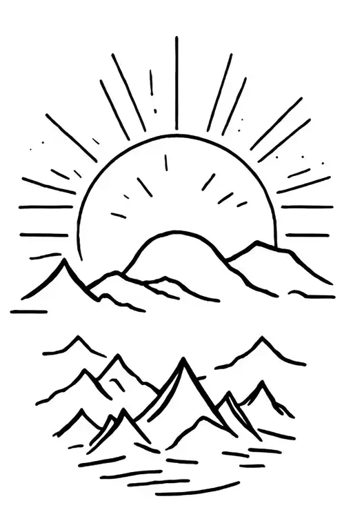 Mountains And Sun