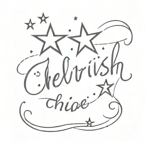 Cherish Text Front And Have A Little Star Around