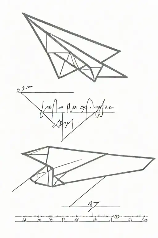 One Paper Airplane With Measurements On The Wing And A Date As Its Flight Path