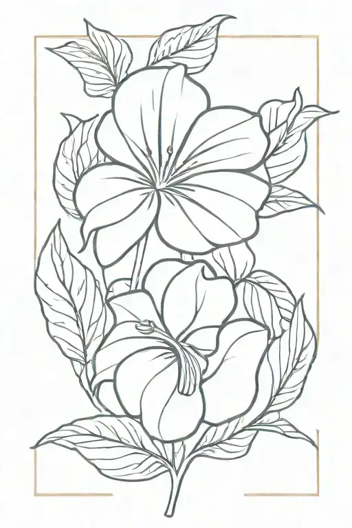 Monstera And Lilies Intertwined