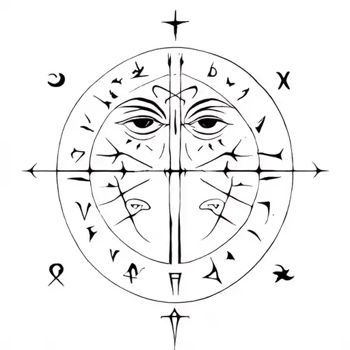 Ancient Face That Dissolves And Signed Zodiac