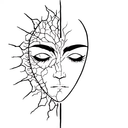 Ancient Face That Cracks And Signed Zodiac