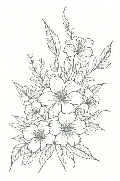 Birth Flowers Boquet Held Together