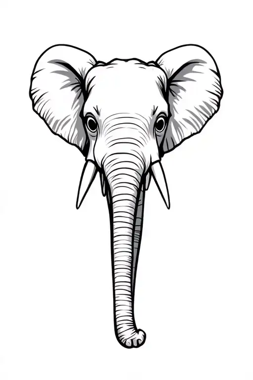 Side View Of Elephant With Defined Ears And Happy Features Not Cartoon