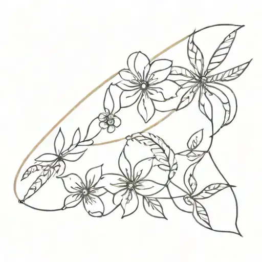 Bracelet That Is Made Of Flowers Alternating Their Sizes And In A Minimalist Form