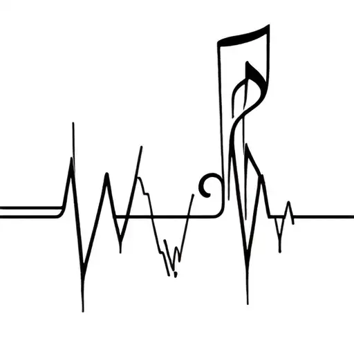 Astrid With Music Note And Normal Ekg Line