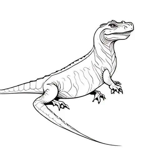 Line Work Komodo Dragon