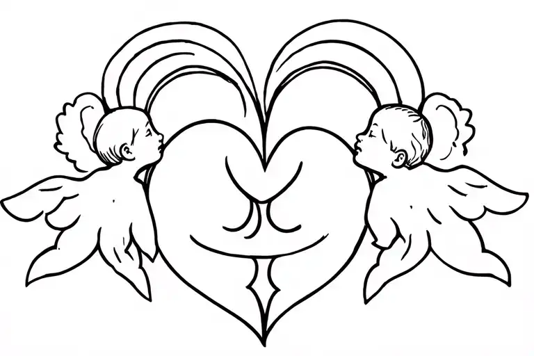 Heart I The Centre With 2 Babies Angels Carrying It