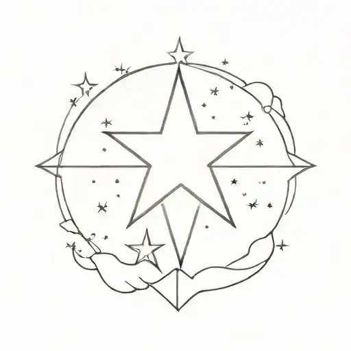 North Star And Couple Tattoo Design One Tattoo Design One